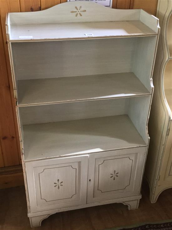 Painted open dwarf  bookcase